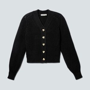 Everlane The Texture Cotton Cardigan in Black